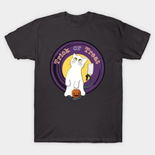 Halloween Ghost Cat - No Tricks! T-Shirt